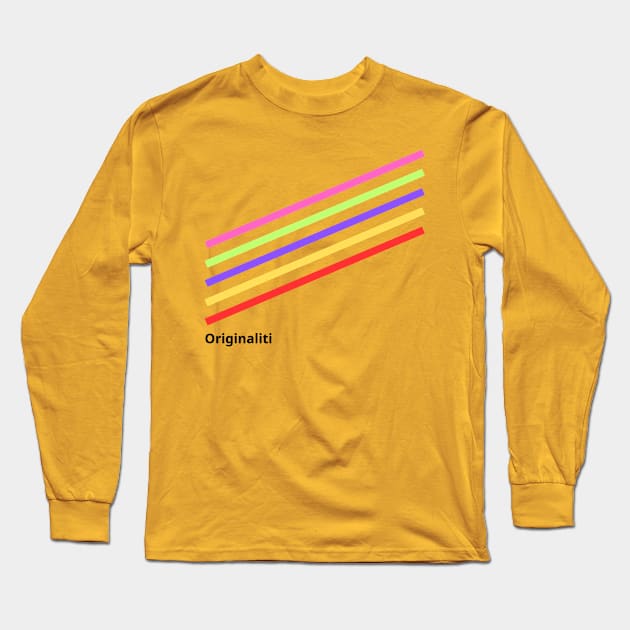 Coloured Lines Long Sleeve T-Shirt by Originaliti Designs